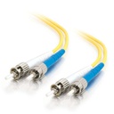 C2G 3m ST-ST 9/125 OS2 Duplex Single-Mode PVC Fiber Optic Cable - Yellow