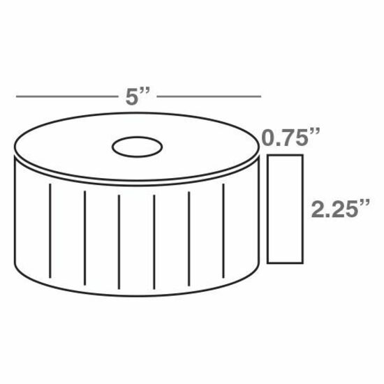 Wasp 2.25" x .75" TT labels, 12 rolls, 3000 per roll, 5" OD