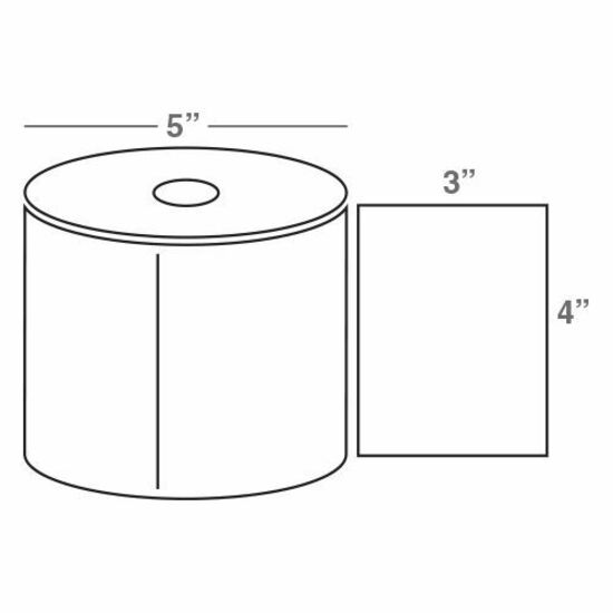 Wasp 4.0" x 3.0" Direct Thermal labels, 4 rolls, 850 per roll, 5" OD