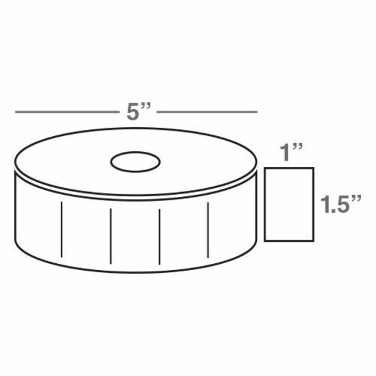 Wasp 1.5" x 1.0" TT labels, 4 rolls, 2300 per roll, 5" OD