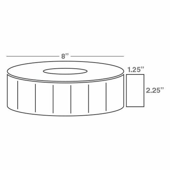Wasp 2.25" x 1.25" TT labels, 4 rolls, 4500 per roll, 8" OD