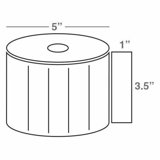 Wasp 3.5" x 1.0" TT labels, 4 rolls, 2300 per roll, 5" OD