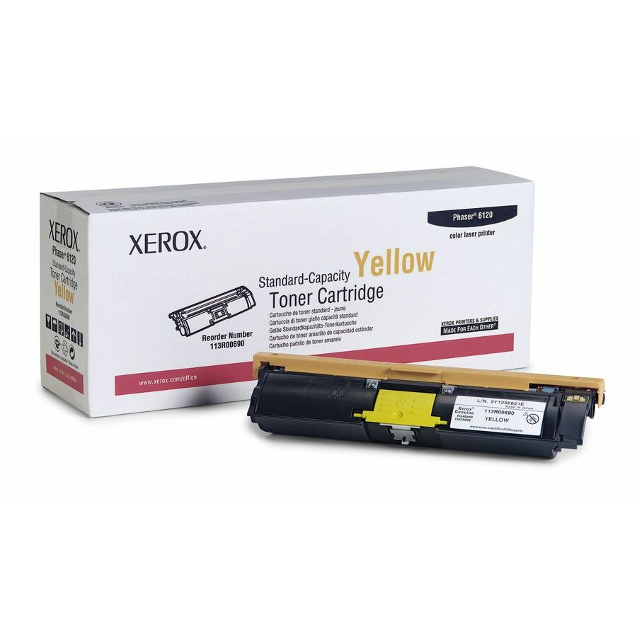 Xerox Genuine Phaser™ 6115MFP/6120 Yellow Standard capacity Toner Cartridge (1500 Pages) - 113R00690
