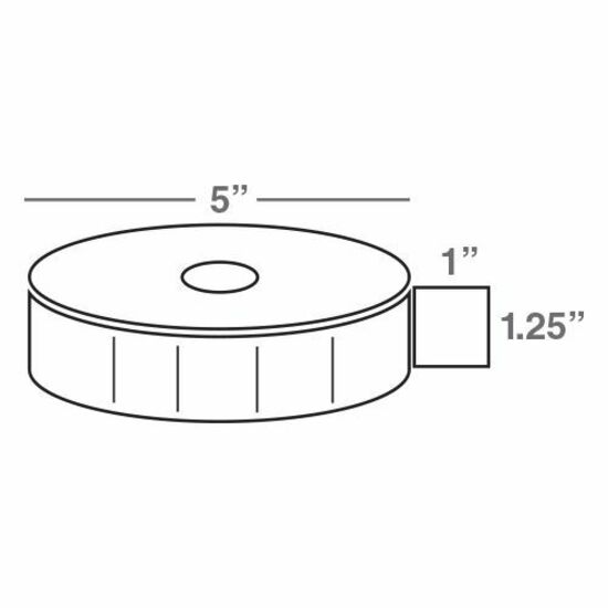 Wasp 1.25" x 1.0" TT labels, 4 rolls, 2300 per roll, 5" OD