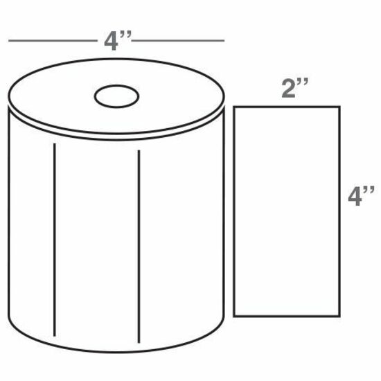 Wasp 4.0" x 2.0" TT labels, 4 rolls, 725 per roll, 5" OD
