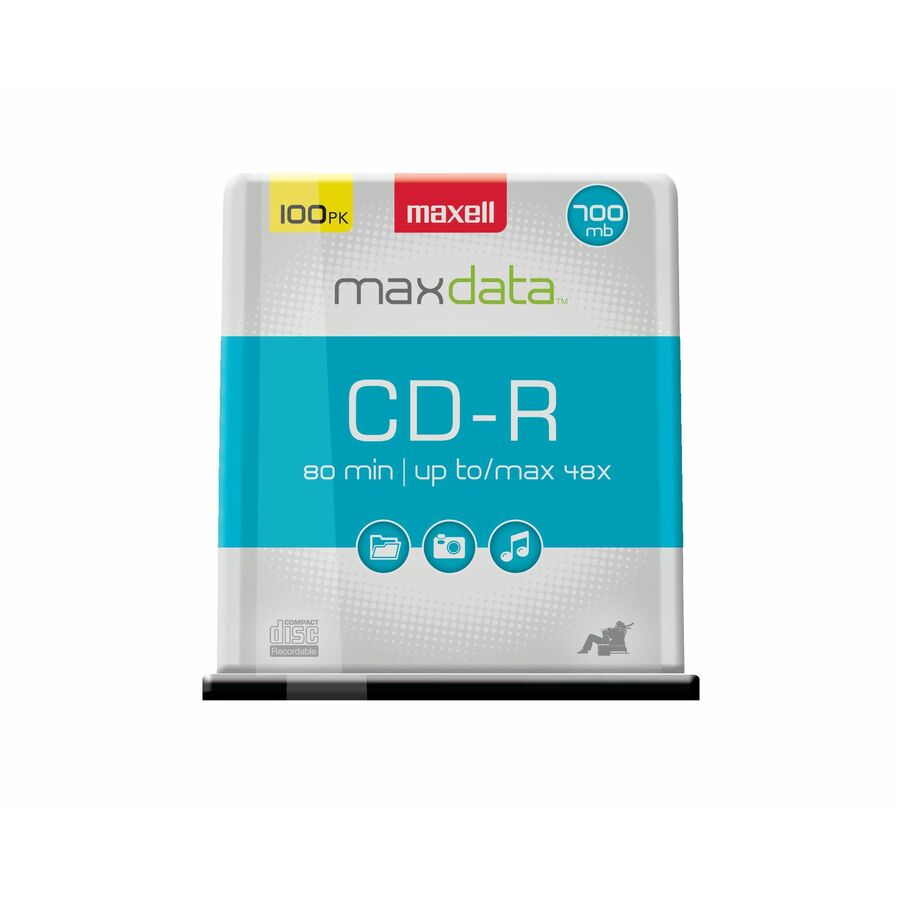 Maxell CD-R700 CD Recordable Media - CD-R - 48x - 700 MB - 100 / Pack