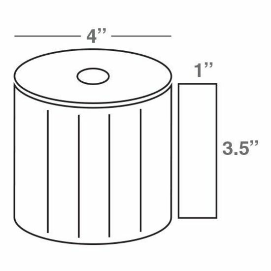 Wasp 3.5" x 1.0" TT labels, 4 rolls, 1375 per roll, 5" OD