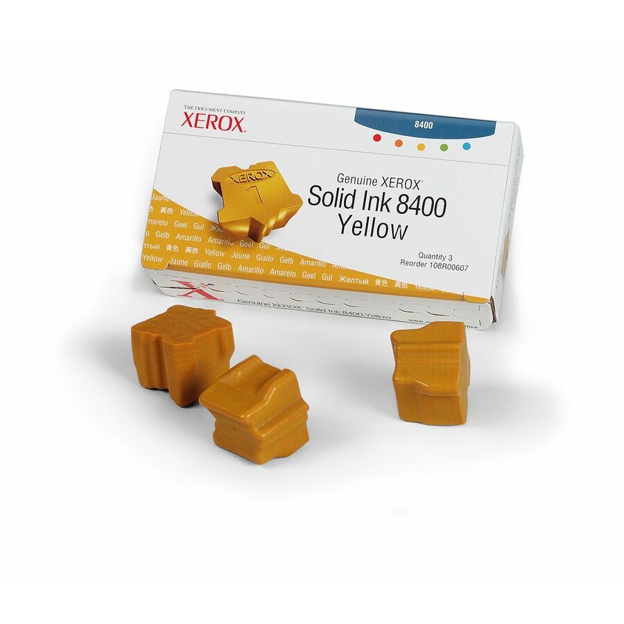 Xerox Genuine Phaser™ 8400 Yellow Solid Ink (3400 Pages) - 108R00607