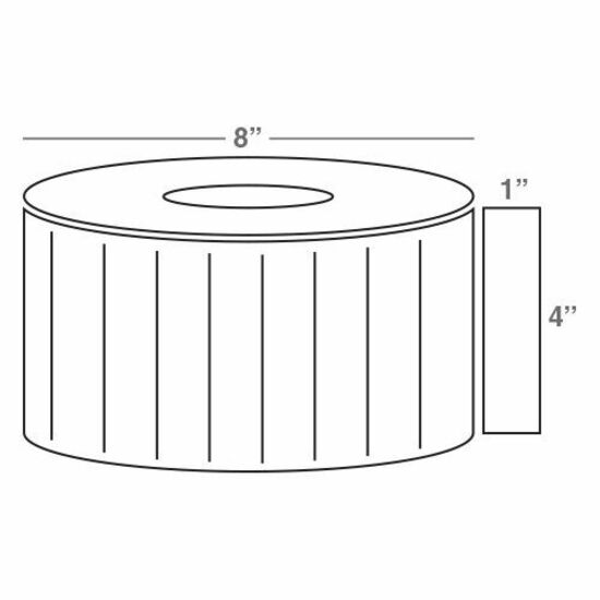 Wasp 4.0" x 1.0" Direct Thermal labels, 4 rolls, 5600 per roll, 8" OD