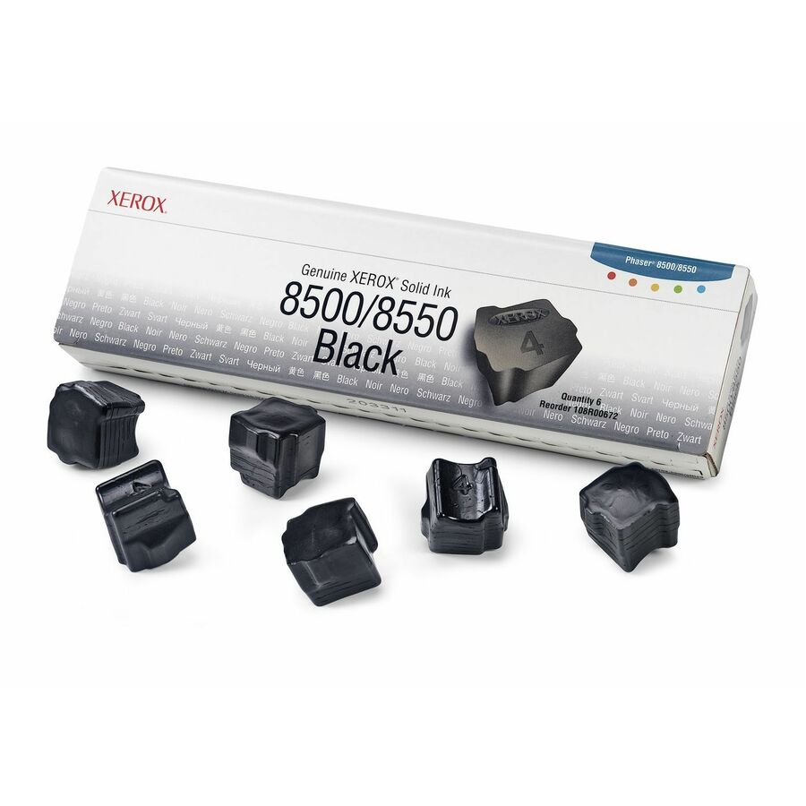 Xerox Genuine Phaser™ 8500/8550 Black Solid Ink (6000 Pages) - 108R00672