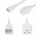 AddOn 6ft C14 Male to C19 Female Industrial Grade 14 AWG 250V at 15A PVC SJT (Service Junior Thermoplastic) White Power Cable
