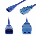 AddOn 3ft C14 Male to C19 Female Industrial Grade 14 AWG 250V at 15A PVC SJT (Service Junior Thermoplastic) Blue Power Cable