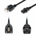 AddOn 6ft NEMA 5-15P Male to C13 Female Standard Commercial 18 AWG 125V at 10A PVC SJT (Service Junior Thermoplastic) Black Power Cable