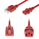 AddOn 1ft NEMA 5-15P Male to C13 Female Standard Commercial 18 AWG 125V at 10A PVC SJT (Service Junior Thermoplastic) Red Power Cable