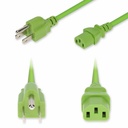 AddOn 3ft NEMA 5-15P Male to C13 Female Standard Commercial 18 AWG 125V at 10A PVC SJT (Service Junior Thermoplastic) Green Power Cable