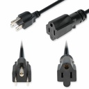 AddOn 5ft NEMA 5-15P Male to 5-15R Female Standard Commercial 16 AWG 125V at 13A PVC SJTW (Service Junior Thermoplastic Weather-Approved) Black Power Cable