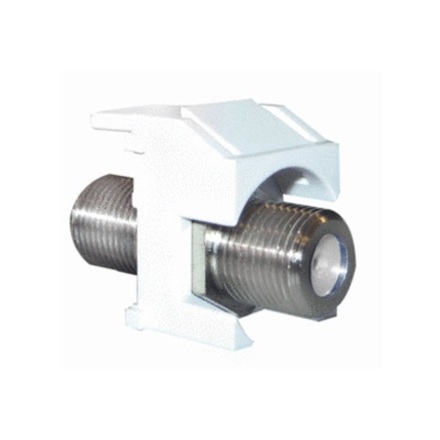 On-Q Recessed Coax 3 GHz FConnector Keystone Insert, White, 10Pack