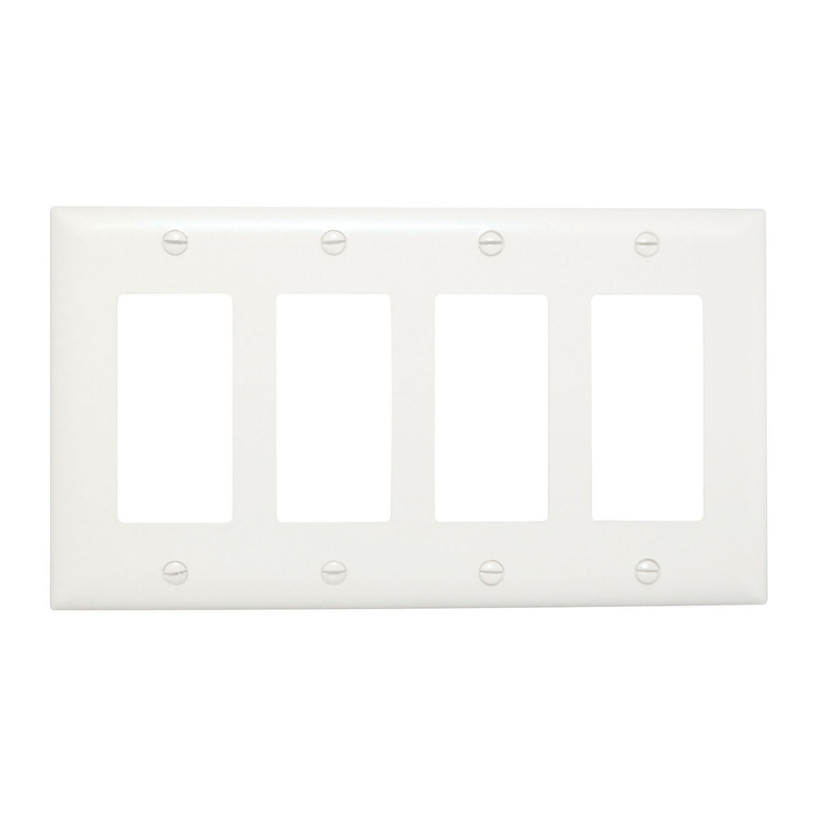 Pass & Seymour Trademaster 4-Gang Decorator Wall Plate, White (M10)