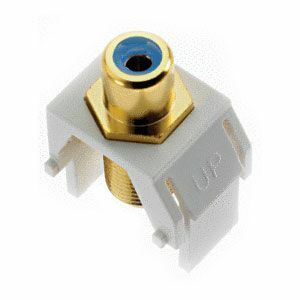 On-Q Blue RCA to F-Connector Keystone Insert, White (M20)