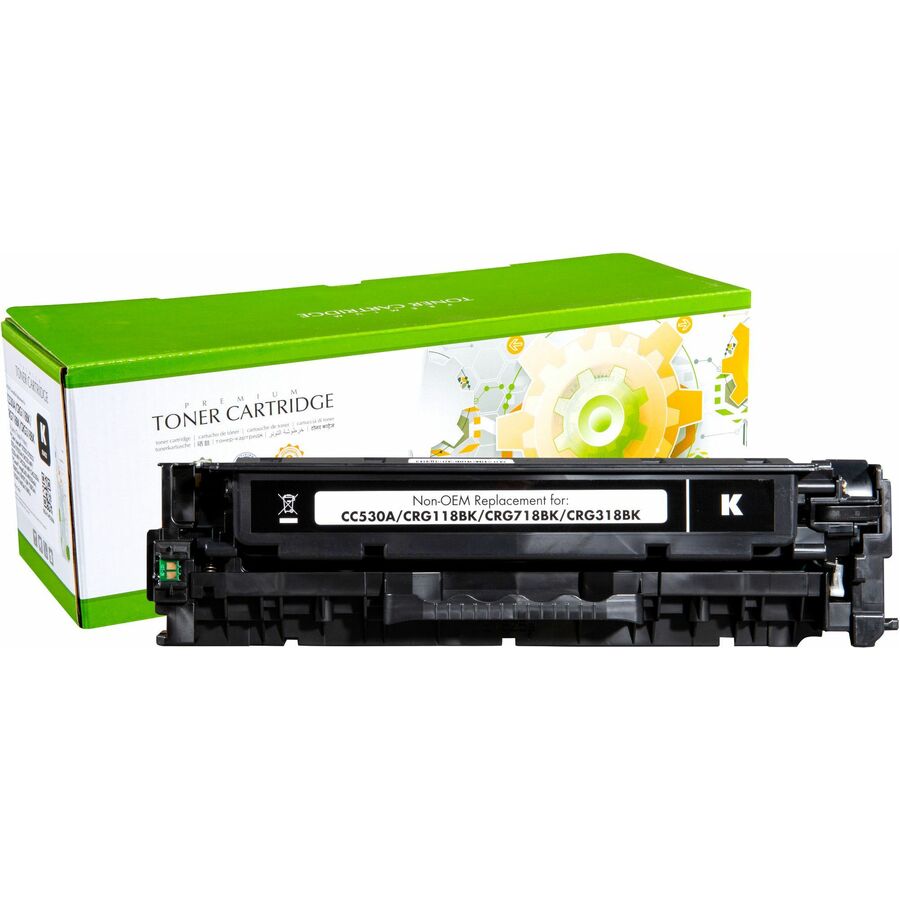 Static Control Remanufactured Laser Toner Cartridge - Single Pack 2662B002,CC530A - Black - 1 Pack