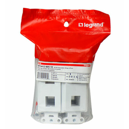 On-Q 2-Port Decorator Outlet Strap, 10-Pk, White