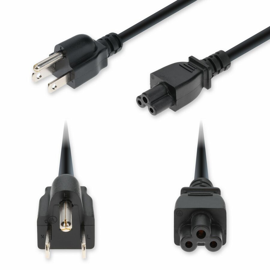 AddOn 10ft NEMA 5-15P Male to C5 Female Standard Commercial 18 AWG 125V at 10A PVC SJT (Service Junior Thermoplastic) Black Power Cable