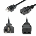 AddOn 10ft NEMA 5-20P Male to C19 Female Industrial Grade 12 AWG 125V at 20A PVC SJT (Service Junior Thermoplastic) Black Power Cable