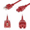 AddOn 3ft NEMA 5-15P Male to C15 Female Standard Commercial 14 AWG 125V at 15A PVC SJT (Service Junior Thermoplastic) Red Power Cable