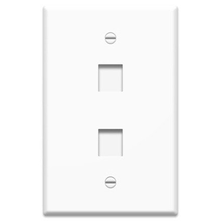 On-Q 1-Gang, 2-Port Oversized Wall Plate, 10-Pk, White