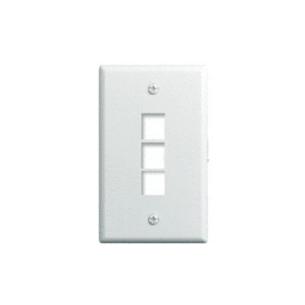 On-Q 1-Gang, 3-Port Wall Plate, 10-Pk,White