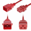 AddOn 3ft C20 Male to C19 Female P-Lock Compatible Industrial Grade 12 AWG 250V at 20A PVC SJT (Service Junior Thermoplastic) Red Power Cable
