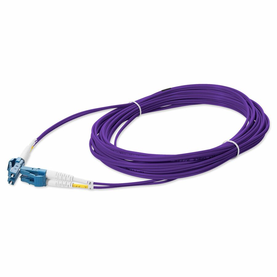 AddOn 3m LC to LC Purple OS2 Duplex OFNR (Riser-Rated) TAA SMF Fiber Patch Cable