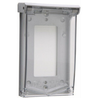 Pass & Seymour Thermoplastic Cover, Gray Base/Clear Cover