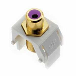 On-Q Purple RCA to F-Connector Keystone Insert, White (M20)
