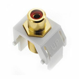 On-Q Red RCA to F-Connector Keystone Insert, White (M20)