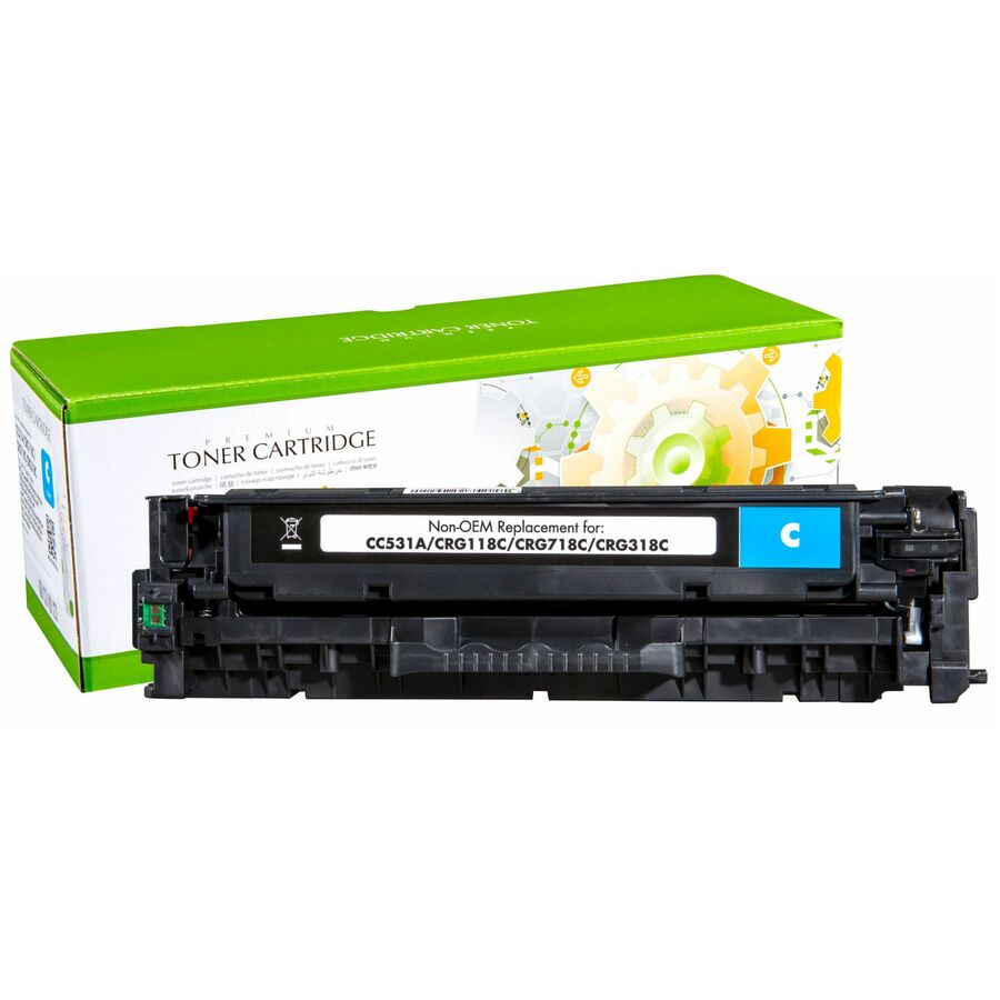 Static Control Remanufactured Laser Toner Cartridge - Single Pack CC531A,CRG-718C,CRG-118C,GPR-44C,CRG-318C,CRG-418C - Cyan - 1 Pack