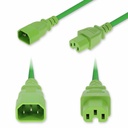 AddOn 3ft C14 Male to C15 Female High-Temperature 14 AWG 250V at 15A PVC SJT (Service Junior Thermoplastic) Green Power Cable