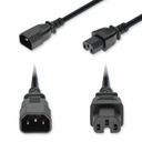 AddOn 3ft C14 Male to C15 Female High-Temperature 14 AWG 250V at 15A PVC SJT (Service Junior Thermoplastic) Black Power Cable