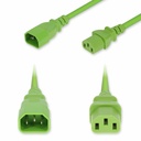 AddOn 8ft C14 Male to C13 Female Standard Commercial 18 AWG 250V at 10A PVC SJT (Service Junior Thermoplastic) Green Power Cable
