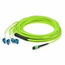AddOn 2m MPO/UPC to 4xLC/UPC Duplex Lime Green OM5 OFNR (Riser-Rated) 12-Strand Fiber Fanout Cable