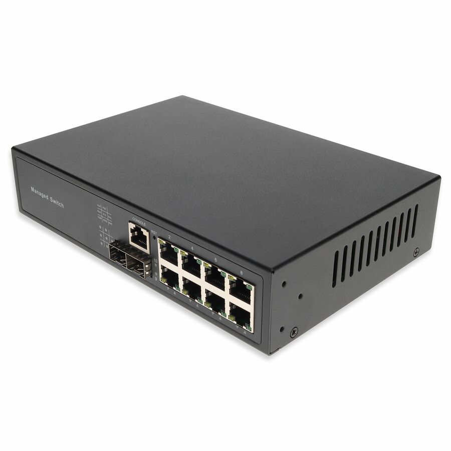 AddOn 1x 10/100/1000Base-TX(RJ-45) to 2x Open SFP Port Managed Industrial Media Converter Switch