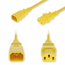 AddOn 2ft C14 Male to C13 Female Standard Commercial 18 AWG 250V at 10A PVC SJT (Service Junior Thermoplastic) Yellow Power Cable