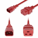 AddOn 3ft C14 Male to C19 Female Industrial Grade 14 AWG 250V at 15A PVC SJT (Service Junior Thermoplastic) Red Power Cable