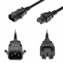 AddOn 10ft C14 Male to C15 Female P-Lock Compatible High-Temperature 14 AWG 250V at 15A PVC SJT (Service Junior Thermoplastic) Black Power Cable