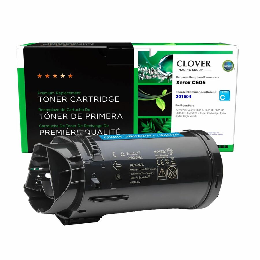 Clover Remanufactured Extra High Yield Cyan Toner Cartridge for Xerox 106R03928