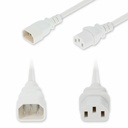 AddOn 1ft C14 Male to C13 Female Standard Commercial 18 AWG 250V at 10A PVC SJT (Service Junior Thermoplastic) White Power Cable