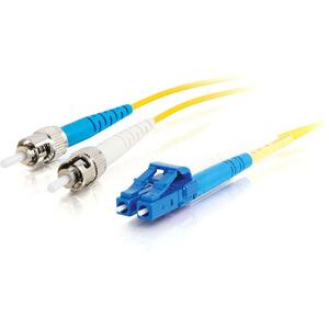 C2G-30m LC-ST 9/125 OS1 Simplex Singlemode PVC Fiber Optic Cable - Yellow