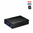 TRENDnet 1000BASE-T to Dual SFP Fiber Media Converter with Redundant Mode, TFC-G21SFP, 1 x Gigabit RJ45 Port, 2 x Gigabit SFP Ports, NDAA & TAA Compliant