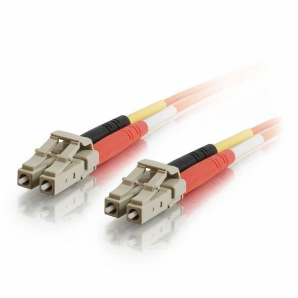 C2G 3.3ft (1m) LC-LC 50/125 OM2 Duplex Multimode PVC Fiber Optic Cable - Orange