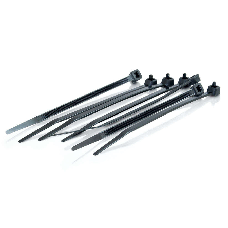 C2G 190mm Releasable Cable Ties - Black - 100Pk